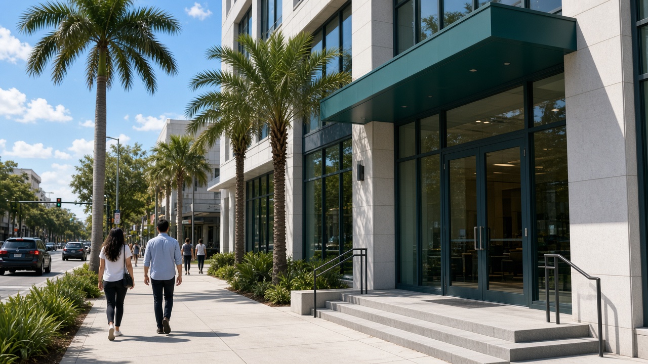 Fairwinds Credit Union Orlando downtown branch street and lobby access